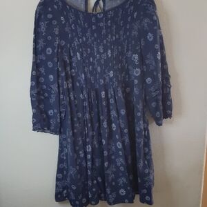 Madewell J Crew Navy Blue Floral Farm Mini Dress Y2K